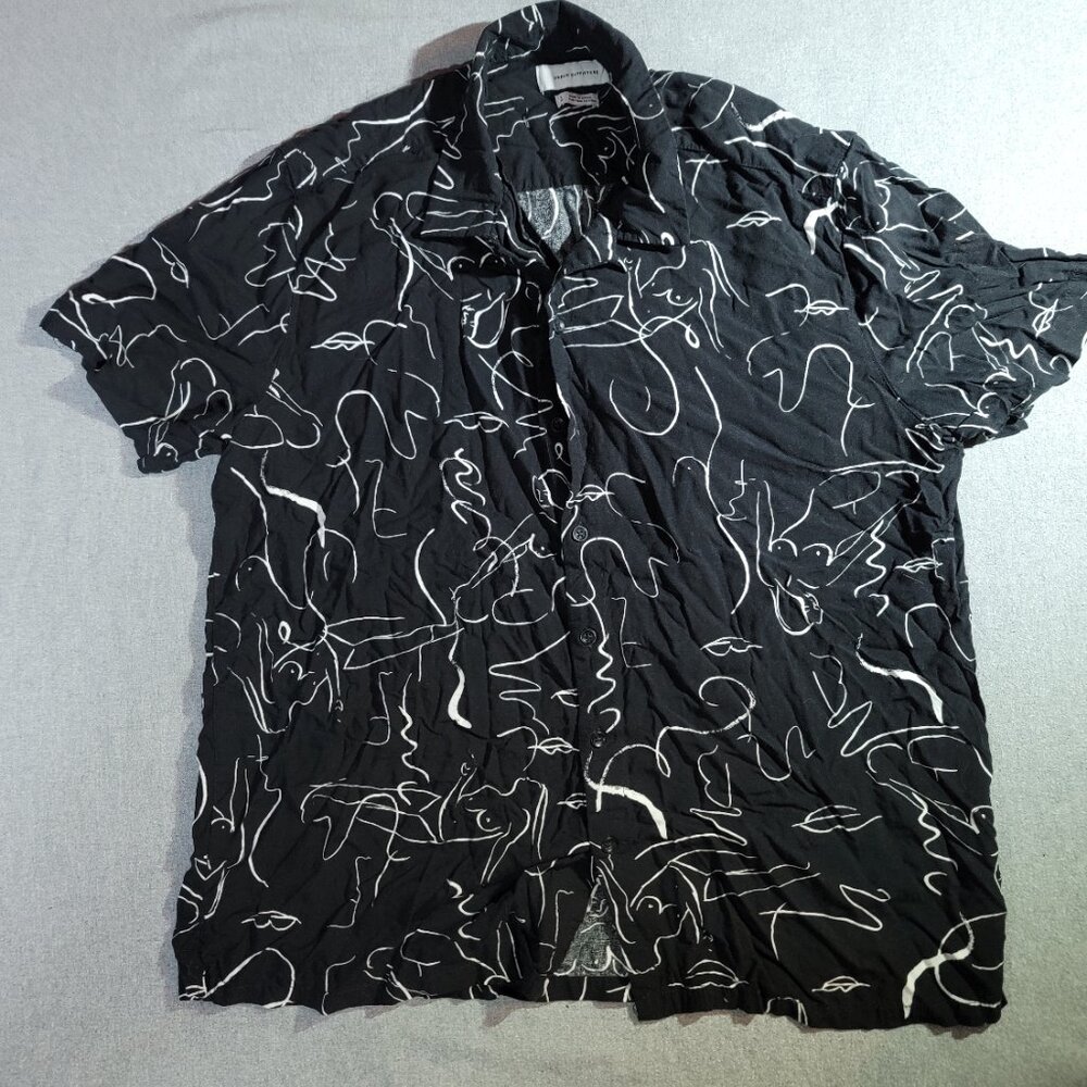 Urban Outfitter's Black Button Down Short Sleeve - Mens